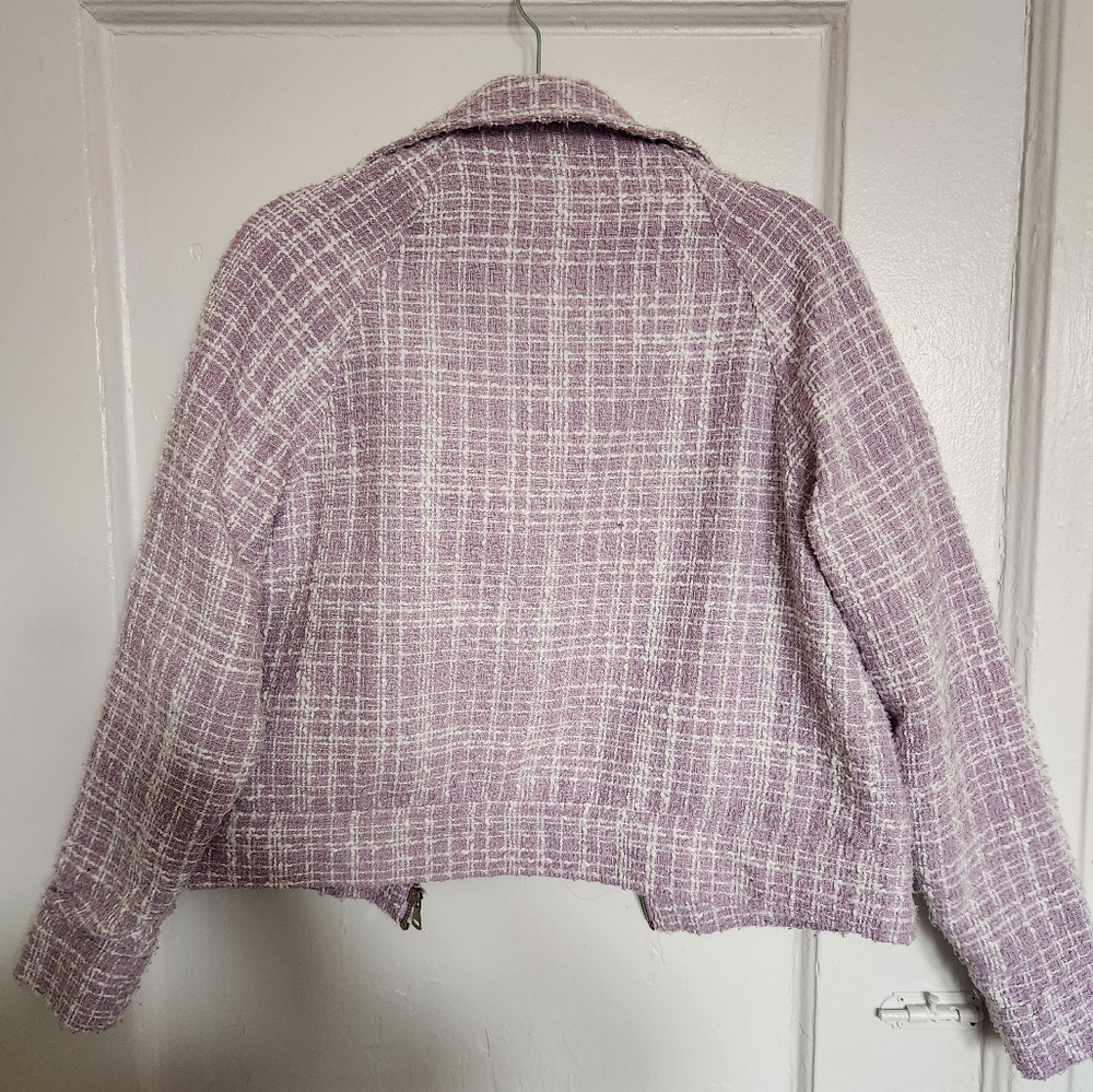 Lavender Plaid Patterned Jacket - Picture 2 of 3